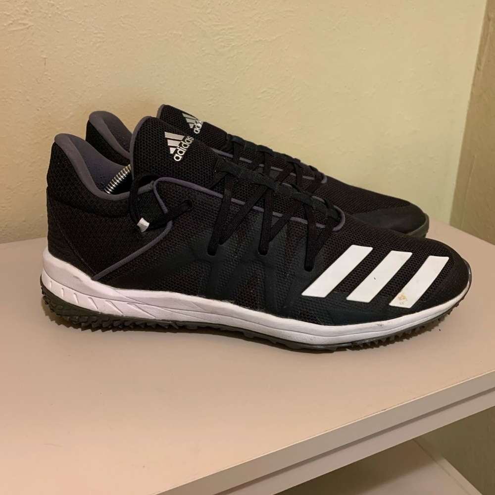 Adidas Black Sports Athletic Baseball Speed Turf Trainer Mens Shoes Size 11